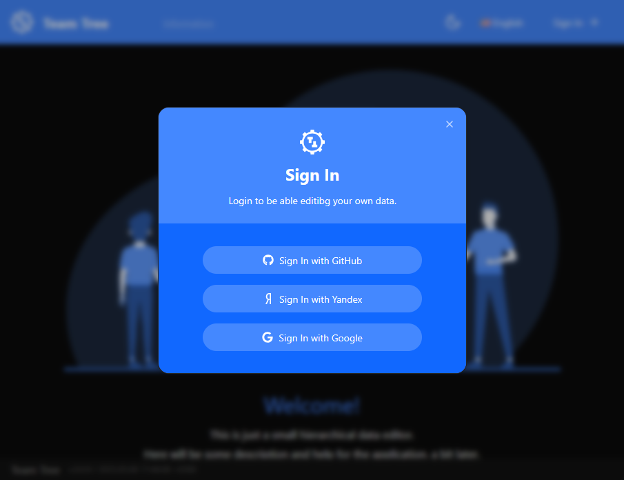 Sign-in modal dialog.