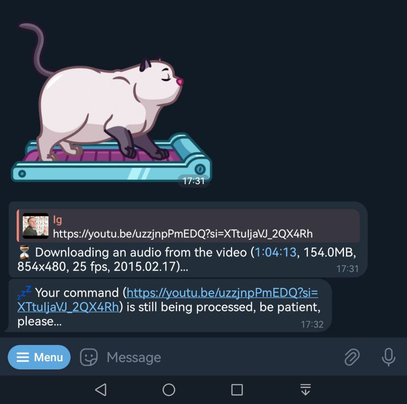 Audio downloading process.