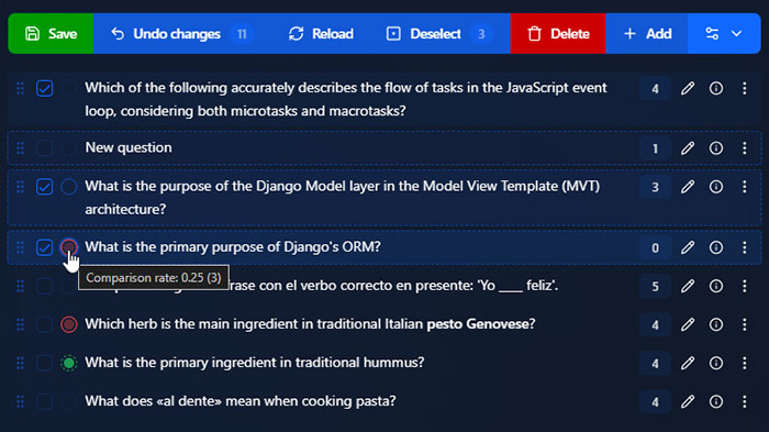 Duplicate detection (beta) helps maintain dataset quality by flagging similar items. (v.0.1.4)